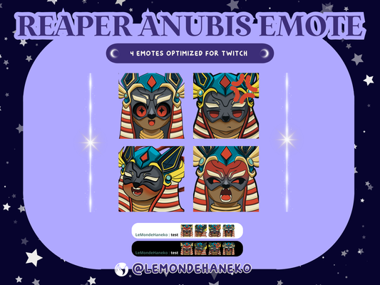 ⚱️ Reaper Anubis Emote - Pack de 4 emotes Twitch