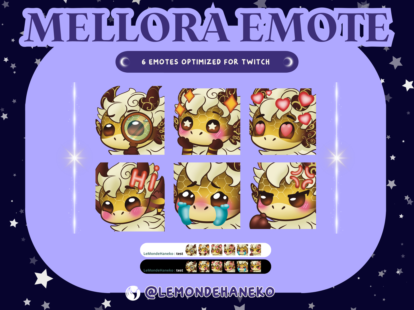 🌼 Mellora Emote - Pack de 6 emotes Twitch