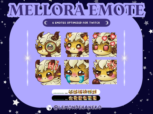 🌼 Mellora Emote - Pack de 6 emotes Twitch