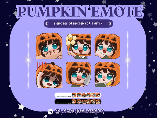 🎃 Pumpkin Emote - Pack de 6 emotes Twitch